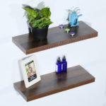 Set of 2 Modern and Contemporary Antique Walnut Floating Shelves