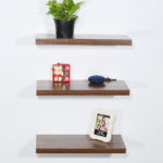 Set of 3 Modern and Contemporary Antique Walnut Floating Shelves