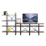 Open Antigue Wood Shelves 8-tier Entertainment TV Stand
