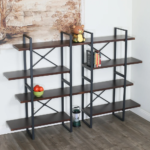 4-Tier Large Open Bookcase with 8 Wood Shelves