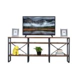 Open Antigue Wood Shelves 4-tier Entertainment TV Stand