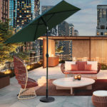 6.5 Ft Outdoor Patio Market Umbrella with Base - Green