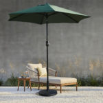 7.5 Ft Outdoor Patio Market Umbrella with Base - Green