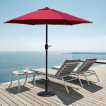 7.5 Ft Red Market/Patio Umbrella with Base Included