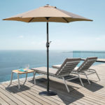 7.5 Ft Tan Market/Patio Umbrella with Base Included