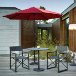 9 Ft Red Patio Umbrella with Base Included