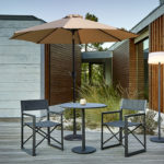 9 Ft Tan Patio Umbrella with Base Included