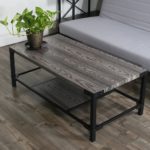 Walnut Rectangle Wood/ Metal Coffee Table