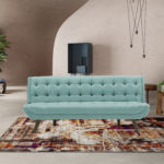 Modern Armless Fabric Sofa Bed Adjustable Folding Sofa